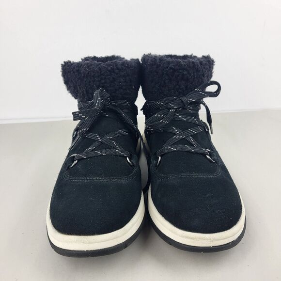 UGG Lakesider Heritage Black Suede Lace Up Mid Top Winter Boots 6.5 - Picture 5 of 11